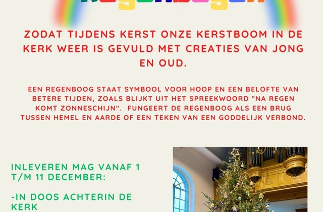 Kerstboom vol regenbogen